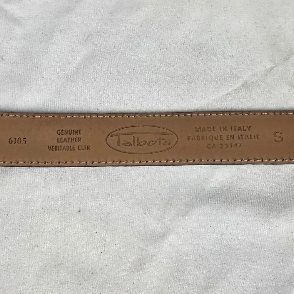 TALBOTS GENUINE LEATHER BELT S BROWN ITALY – CROCO TEXTURE – MADE IN ITALY